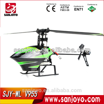 Mini 2.4G &quot;Flybarless&quot; helicóptero teledirigido del rc juega China V955 4ch con el helicóptero flybarless del girocompás